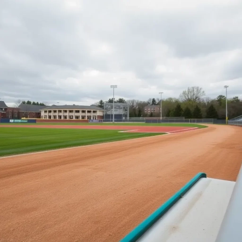 Empty baseball field at East High School