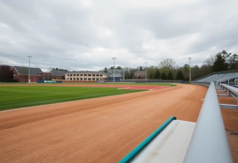 Empty baseball field at East High School