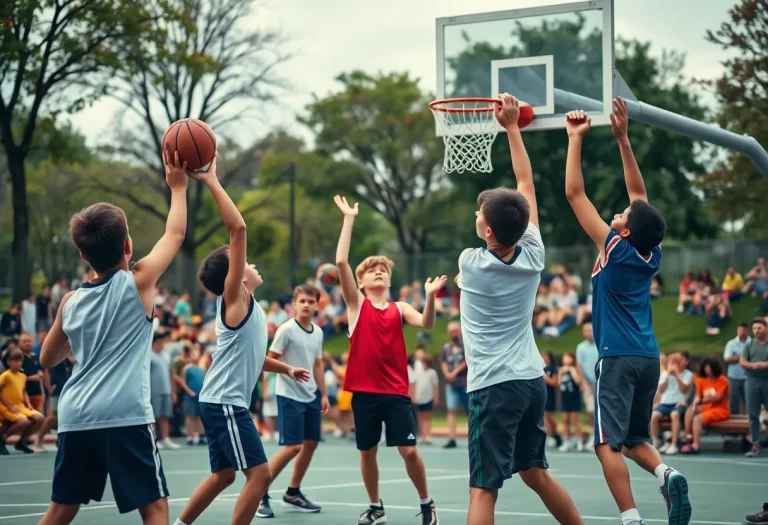 Young athletes showcasing their basketball skills during the SLAM Summer Classic.