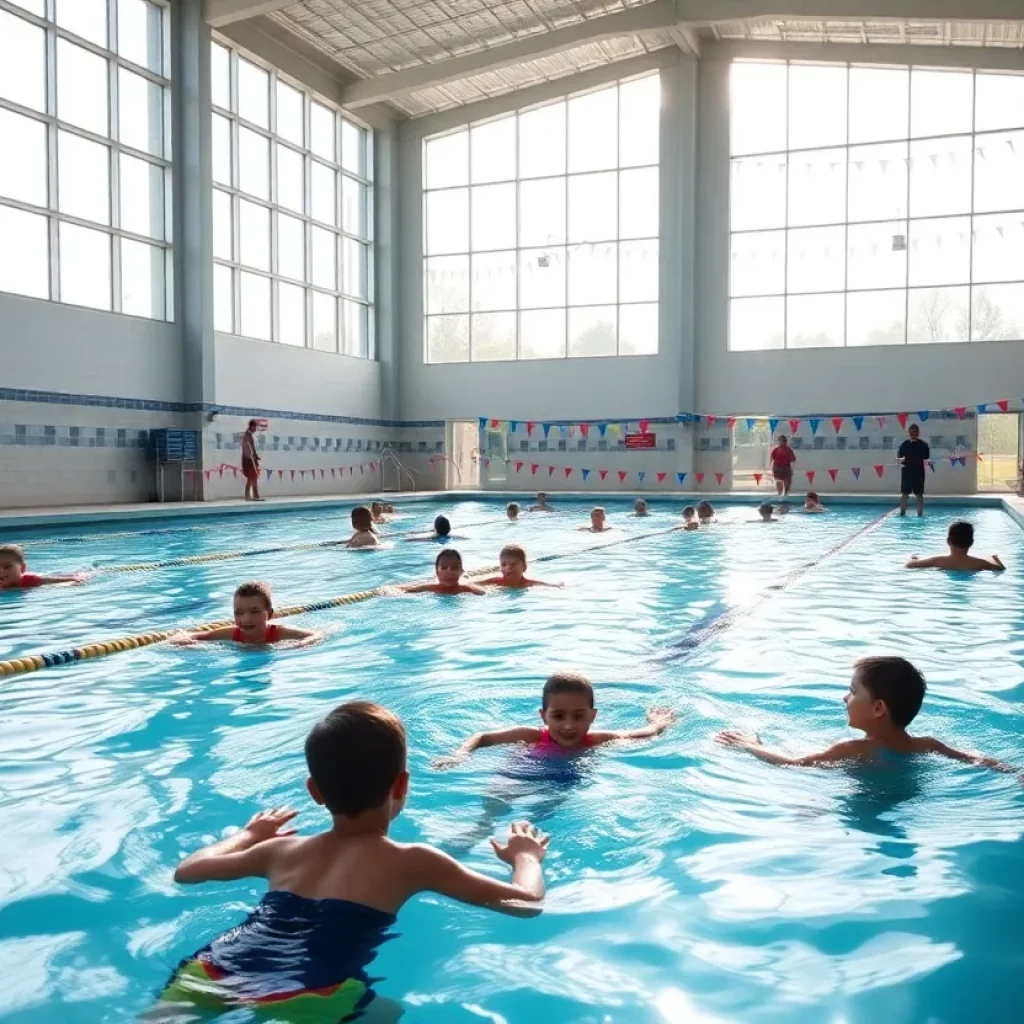 Rendering of a renovated indoor swimming pool facility in Spokane