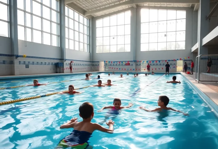Rendering of a renovated indoor swimming pool facility in Spokane