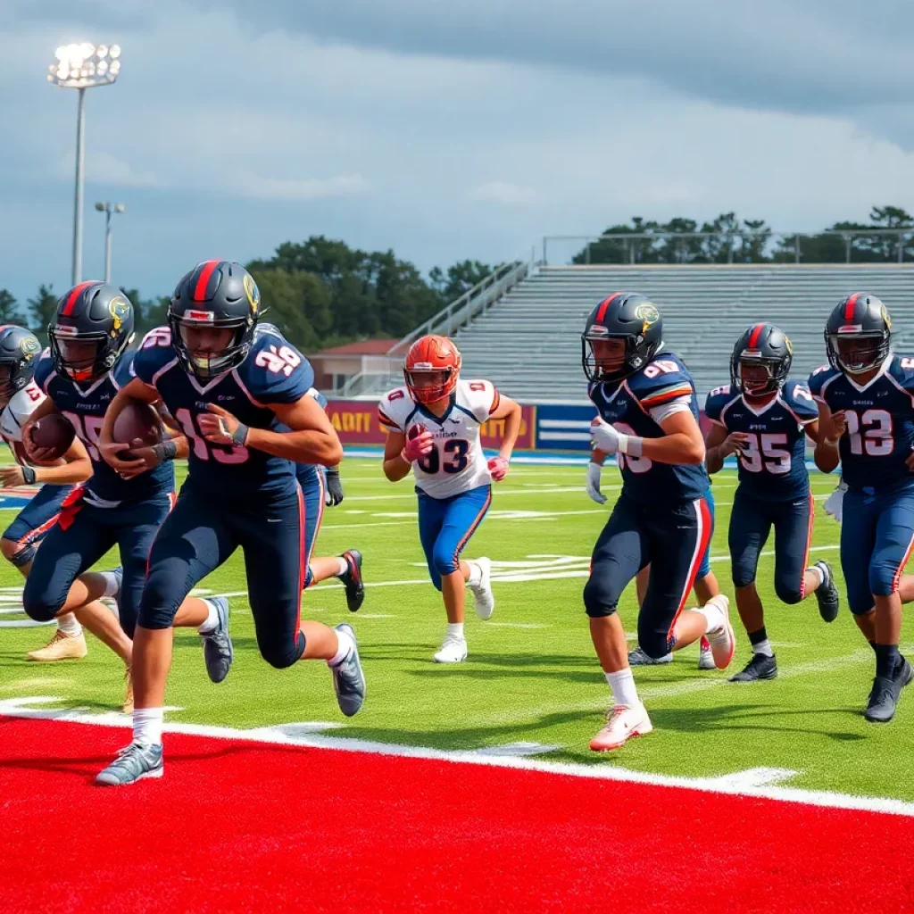 High school football players in action during the 2025 season in Tennessee.