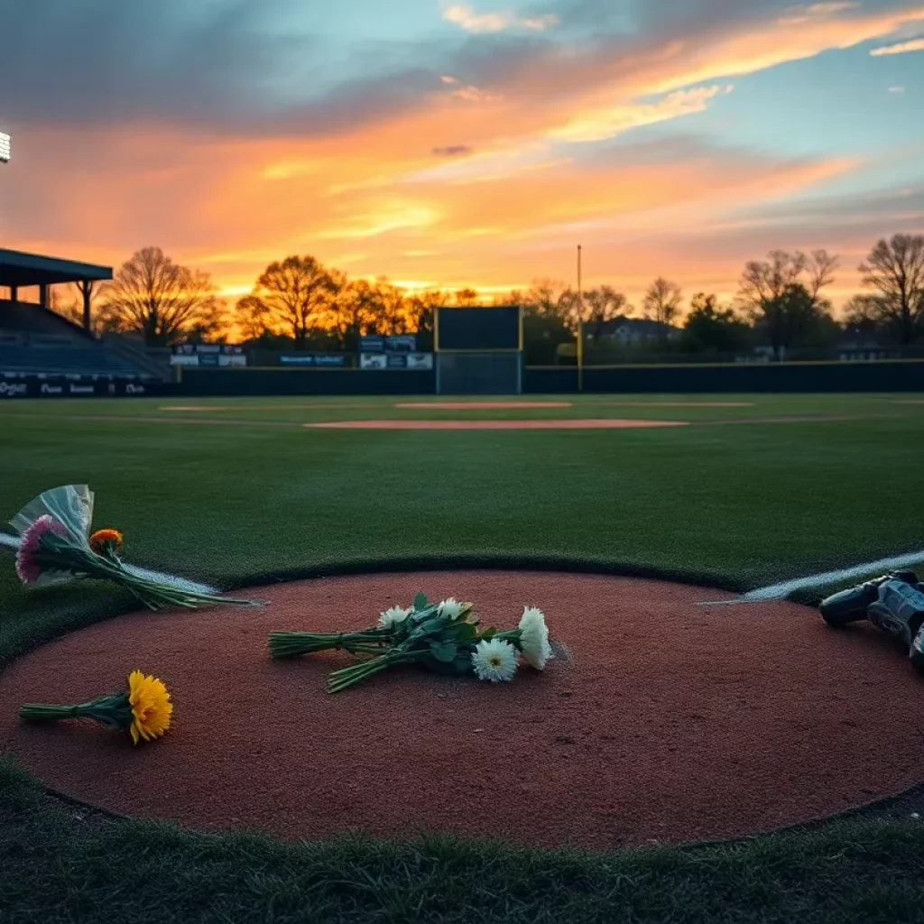 Baseball field tribute for a young athlete