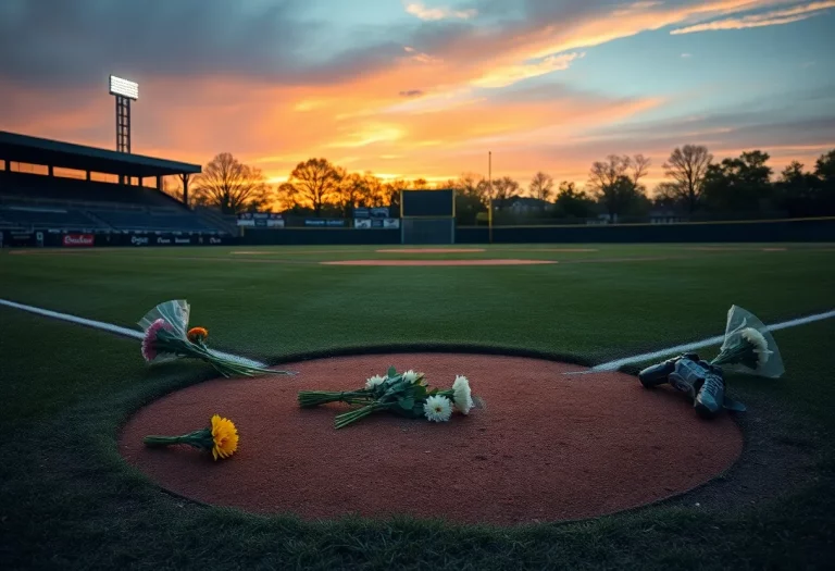 Baseball field tribute for a young athlete