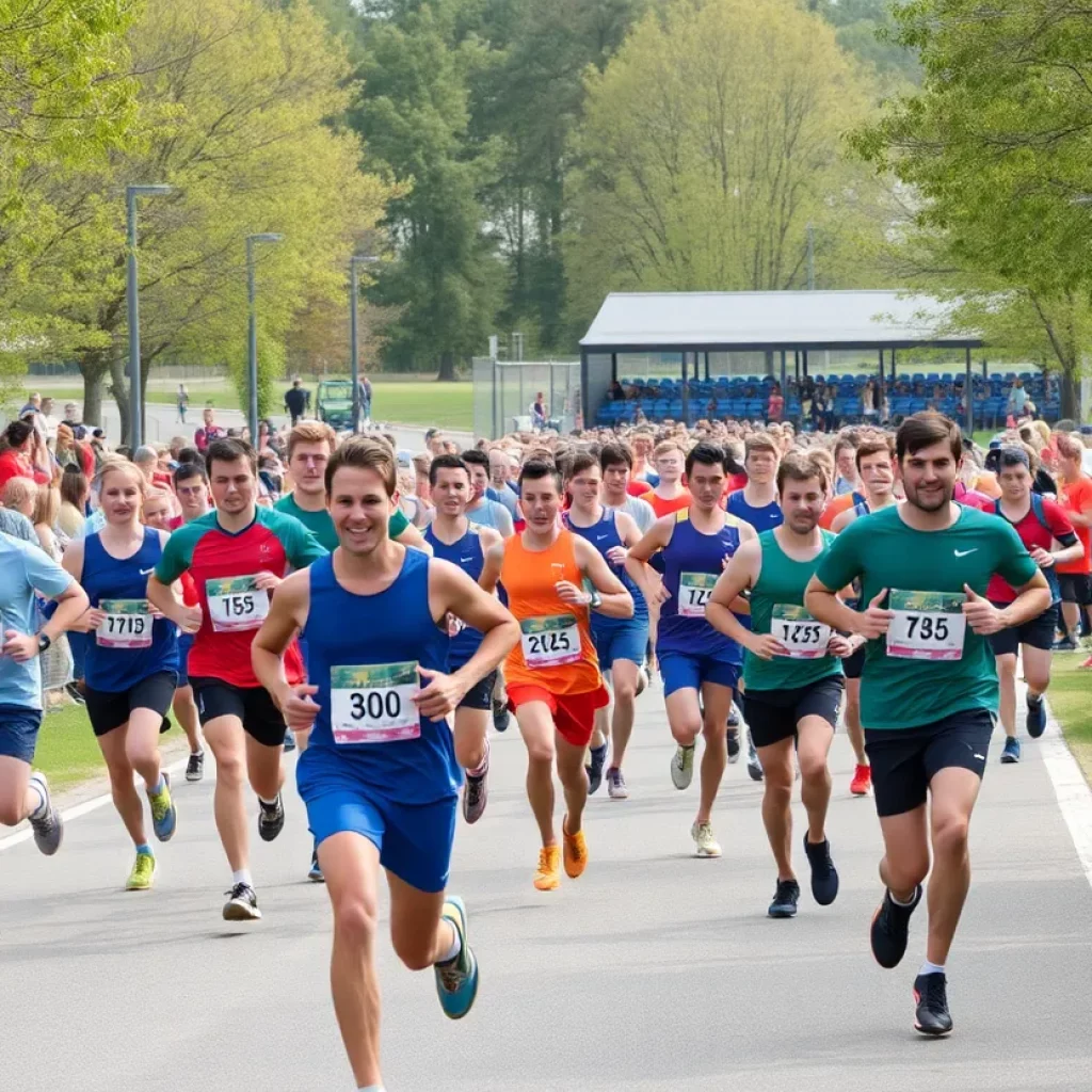 Runners competing at the Trzaskoma Cross Country Invitational