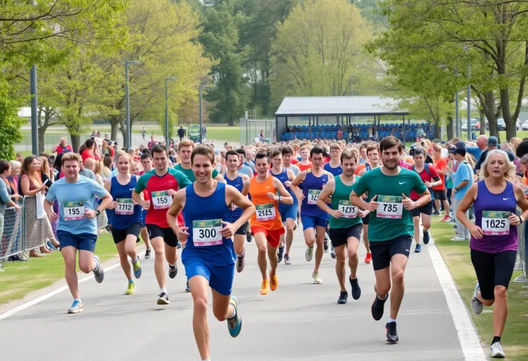 Runners competing at the Trzaskoma Cross Country Invitational
