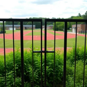 Locked high school track gates in Wakulla County