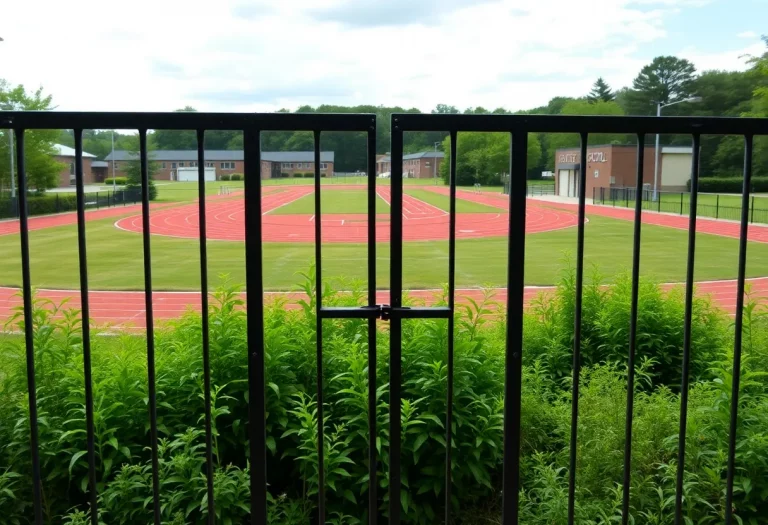 Locked high school track gates in Wakulla County
