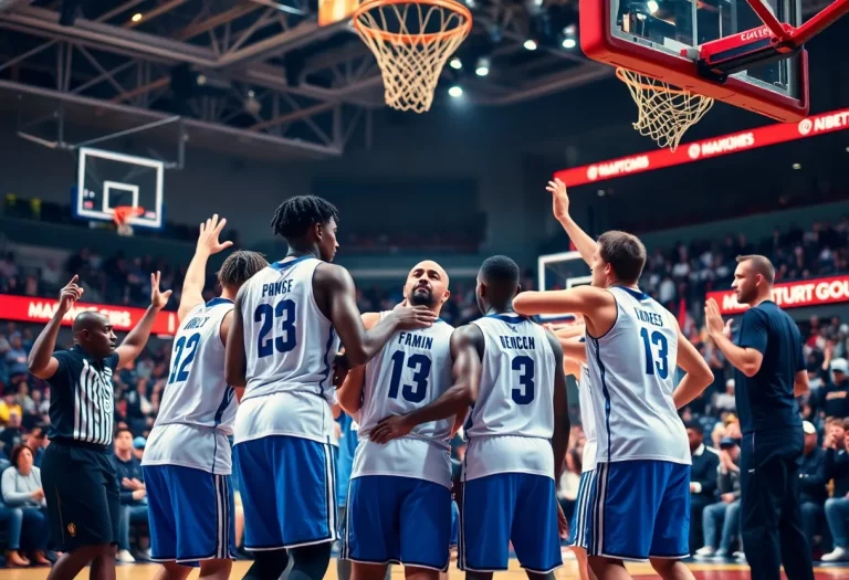 Golden State Warriors team celebrating during a game