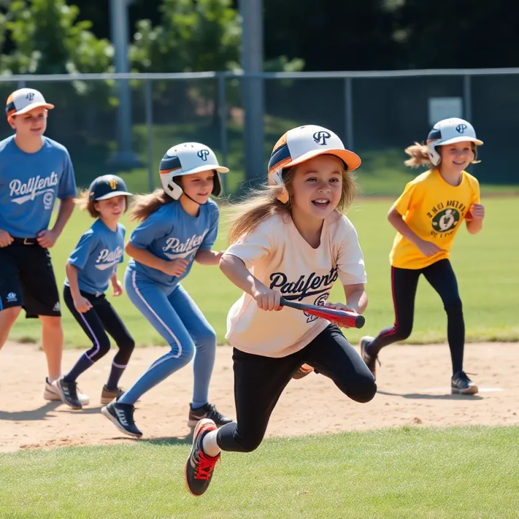 Wenatchee High School slowpitch softball team practicing together
