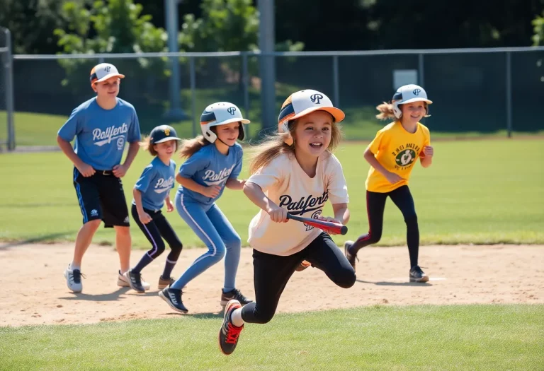 Wenatchee High School slowpitch softball team practicing together