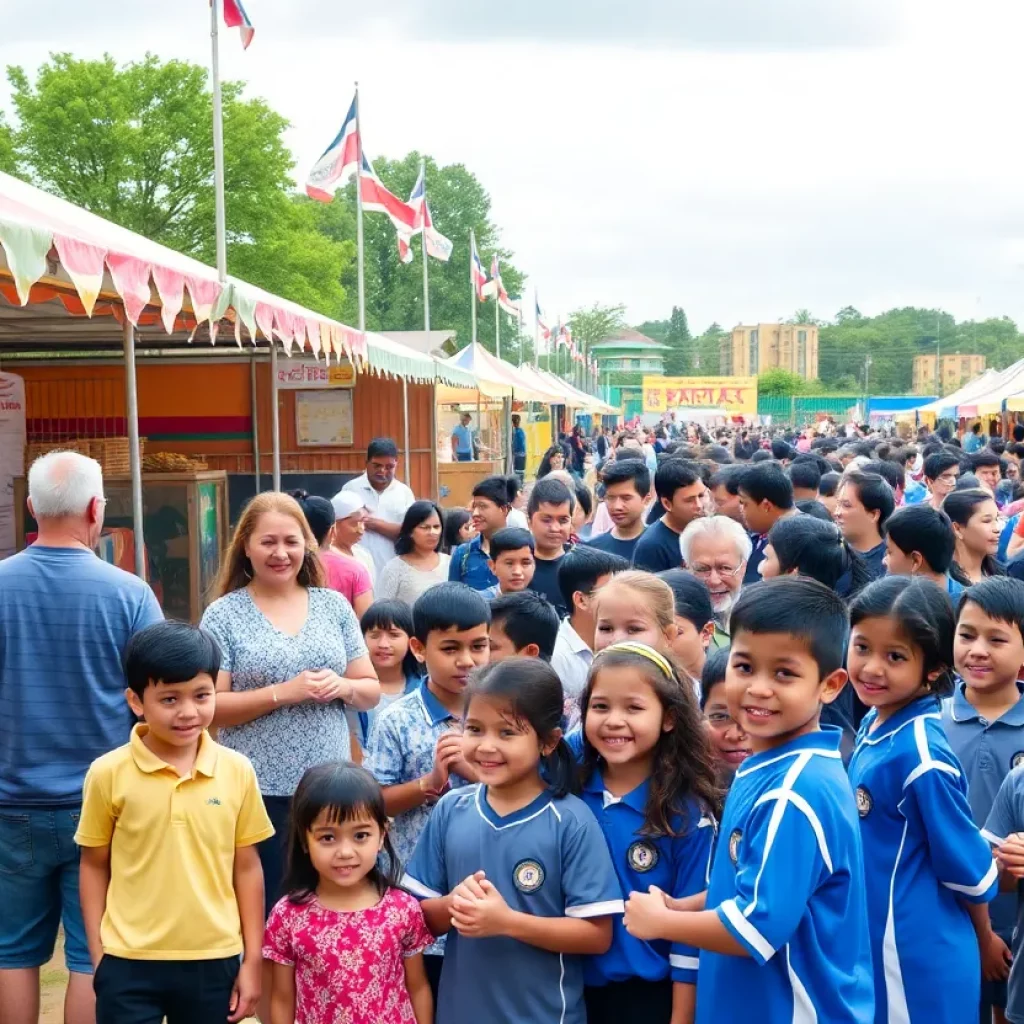 A lively community fair in Williamson County showcasing local pride.