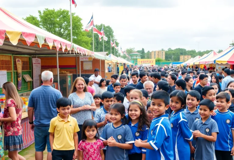 A lively community fair in Williamson County showcasing local pride.