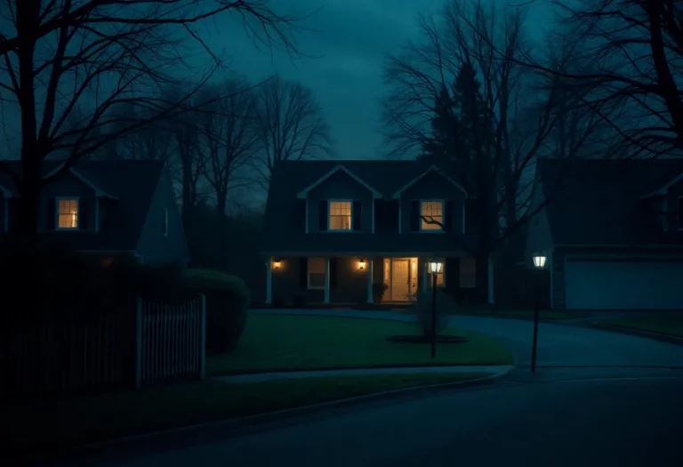 Dark suburban neighborhood illustrating unease and safety concerns