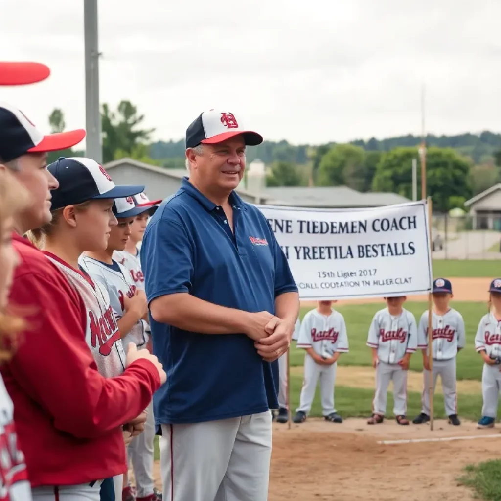 Community members gather to celebrate Coach Souhrada's retirement.