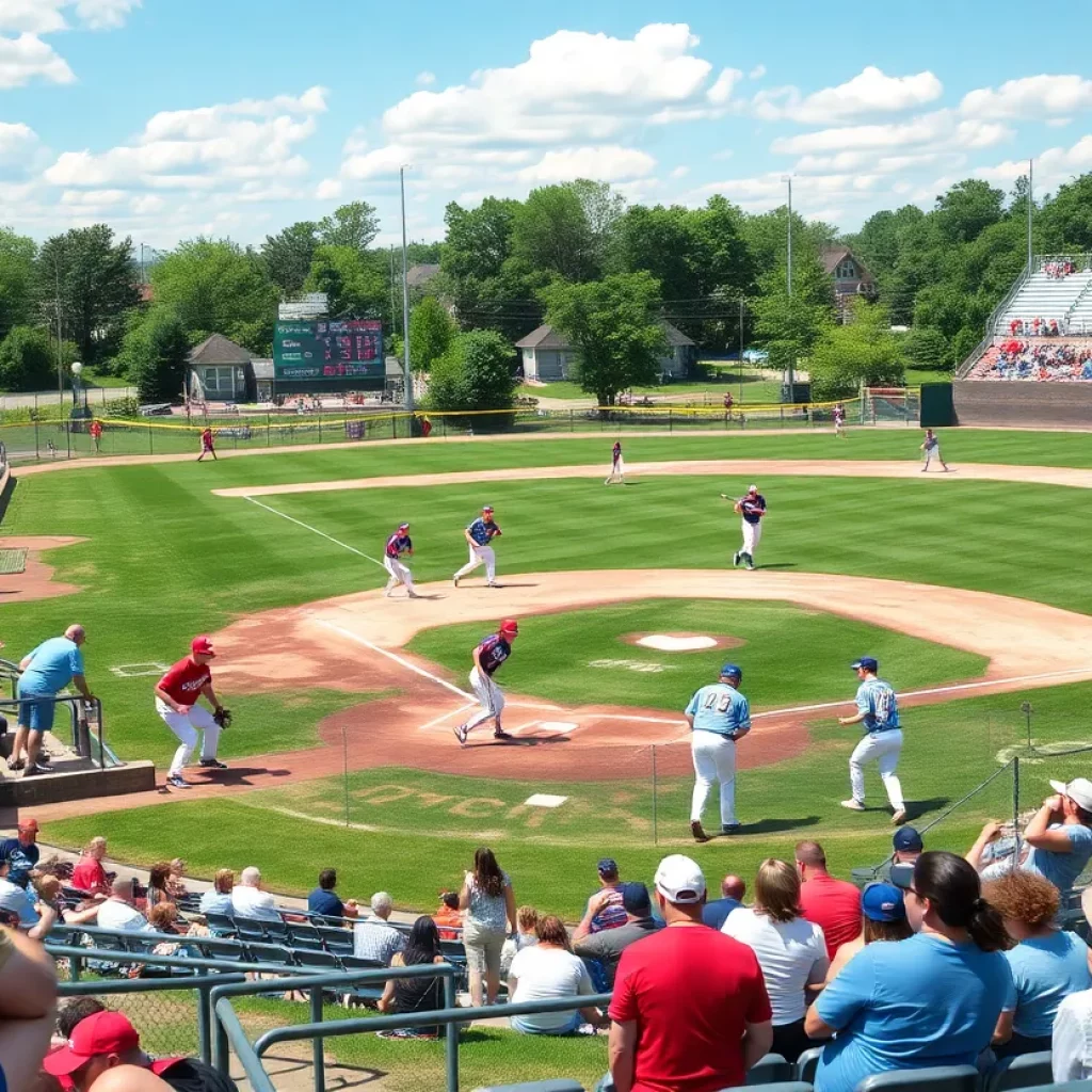 Players competing in a high school baseball game in Wisconsin