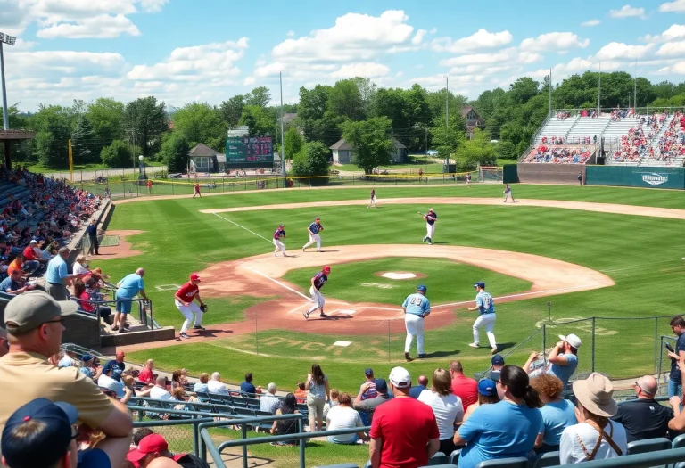Players competing in a high school baseball game in Wisconsin