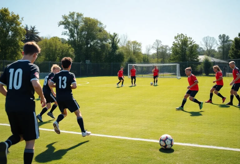 Wisdom High School soccer teams practicing for the 8v8 format
