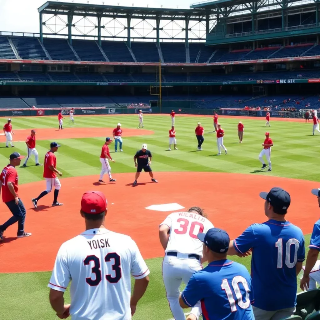 Diverse players participating in WPBL tryouts at Nationals Park, showcasing passion and teamwork.
