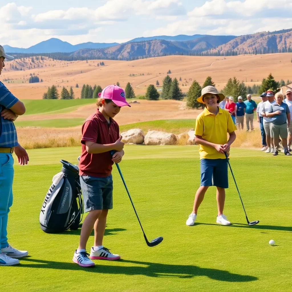 Young golfers competing at a Wyoming golf course during the high school golf season