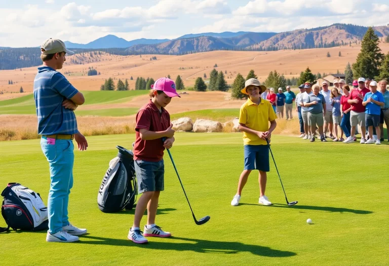 Young golfers competing at a Wyoming golf course during the high school golf season