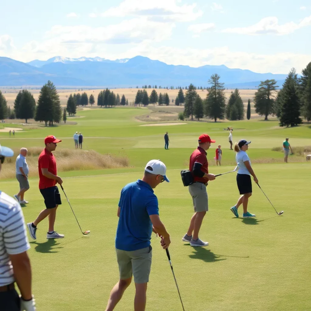 Young golfers competing in a Wyoming high school tournament