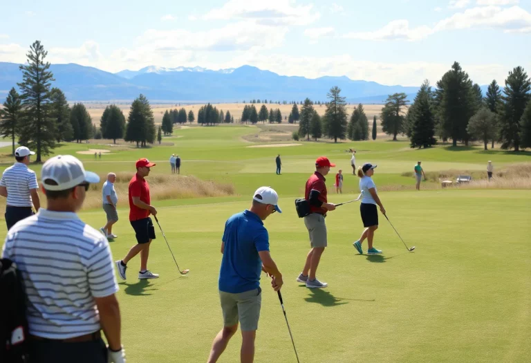 Young golfers competing in a Wyoming high school tournament