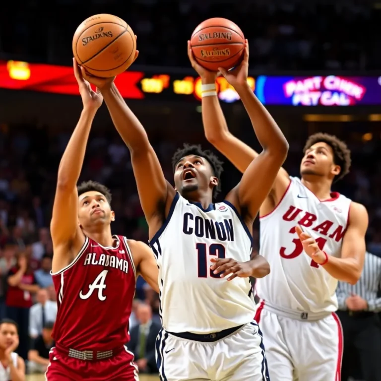 NCAA Tournament Thrills: UConn and Alabama Secure Key Victories in Las Vegas Showdown