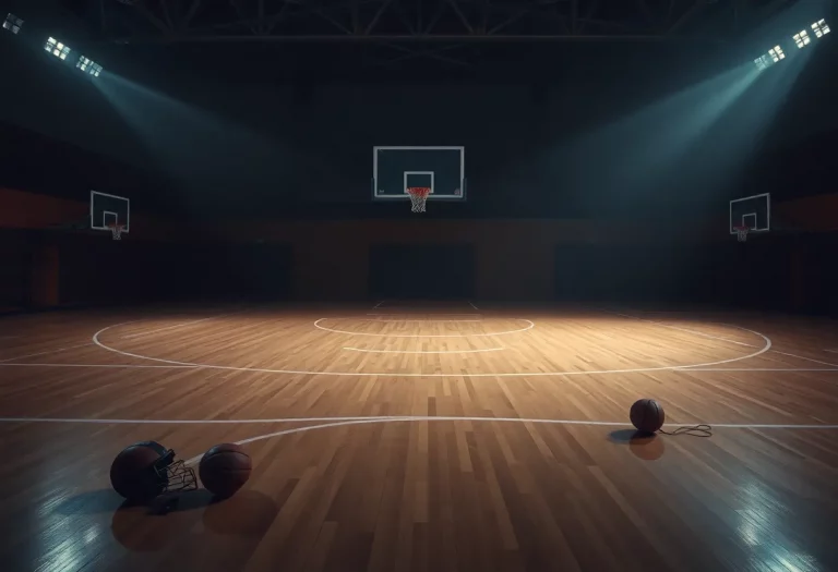 Empty basketball court showcasing anticipation for new recruits
