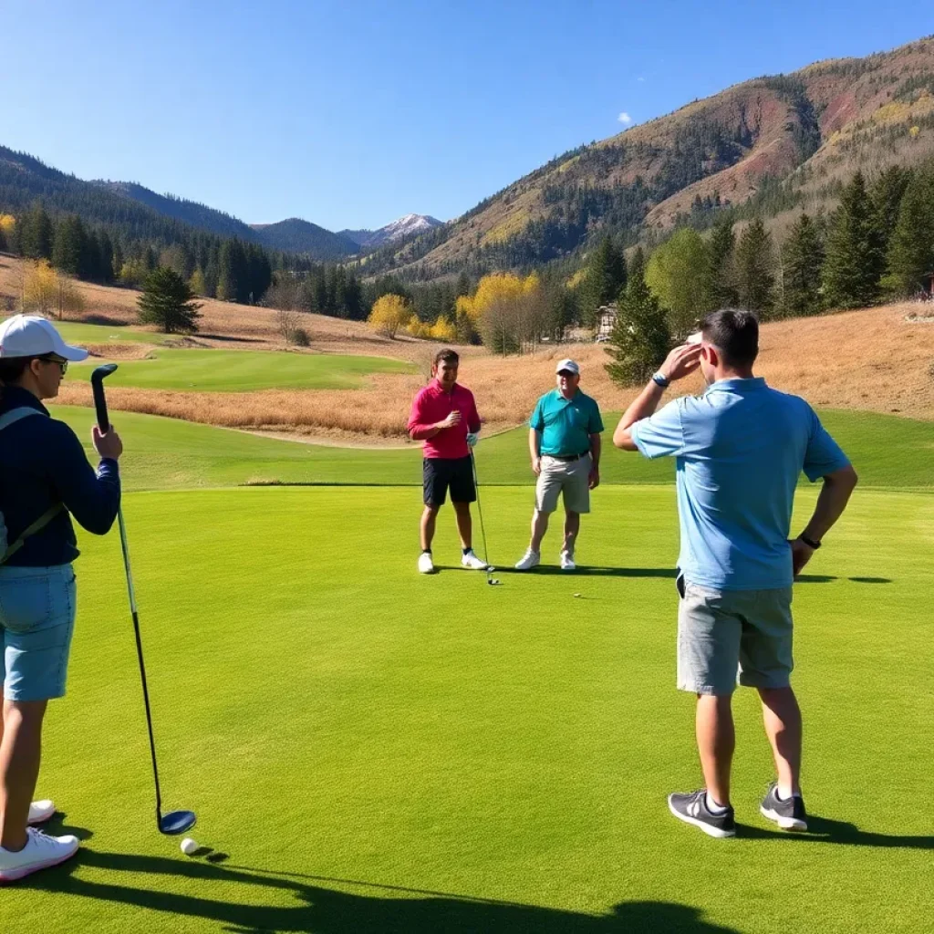 High school golfers practicing at Aspen Glen Club