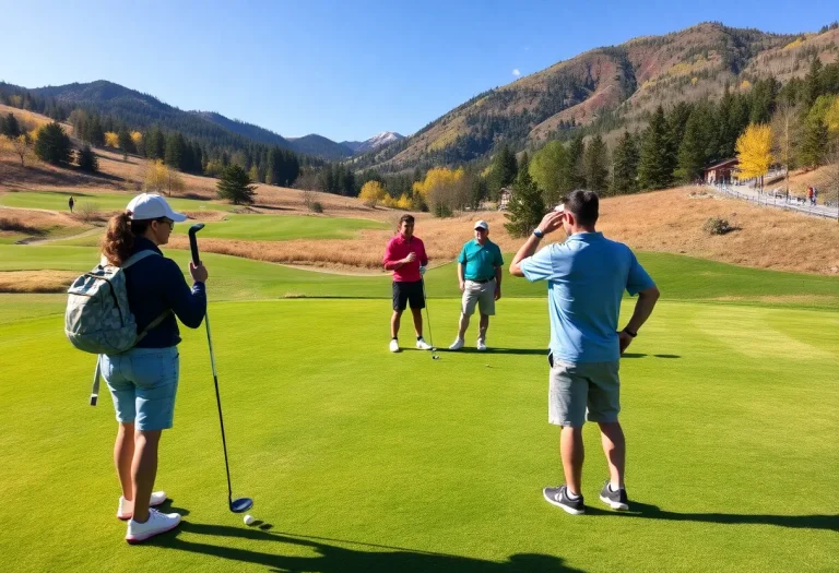 High school golfers practicing at Aspen Glen Club
