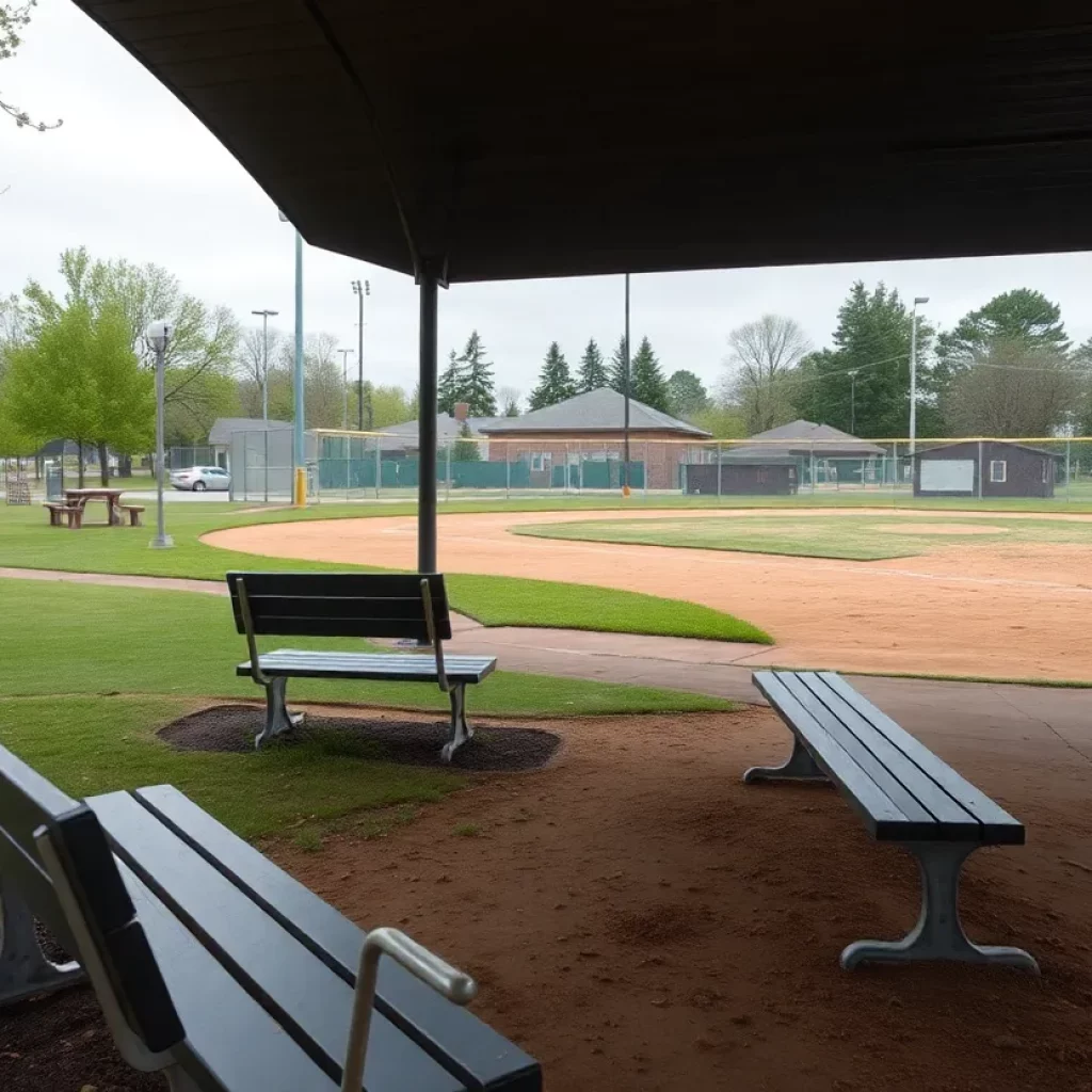 Empty softball field in Baltimore County