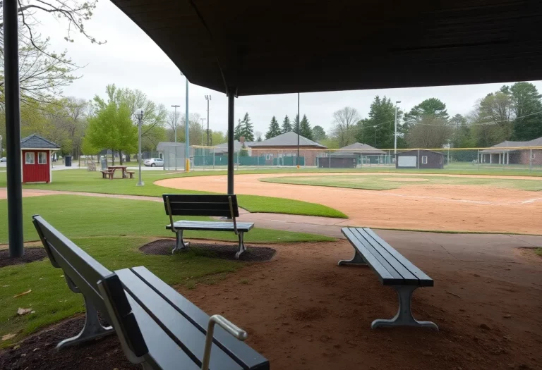 Empty softball field in Baltimore County