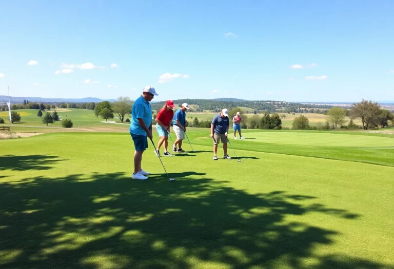 Belchertown high school golf team practicing on the course