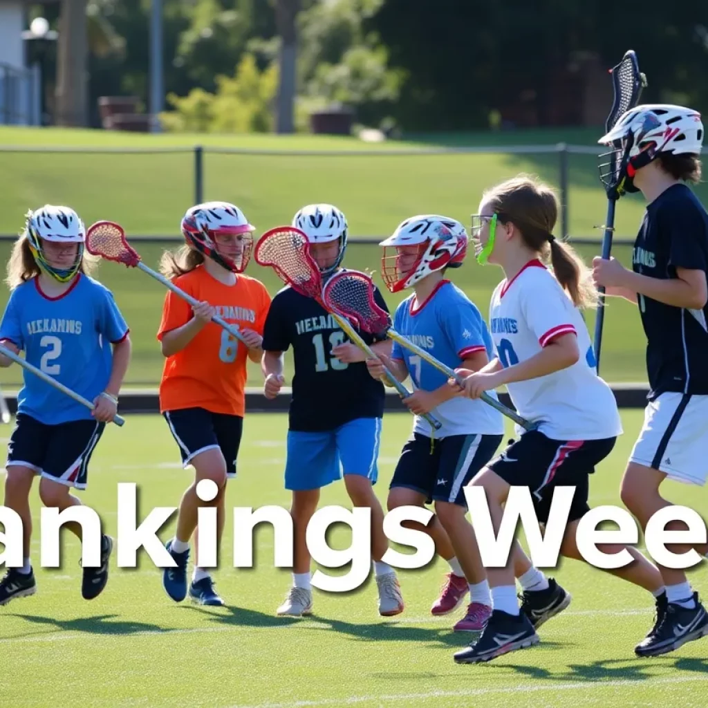 Young athletes practicing lacrosse during Rankings Week in Berkshire.