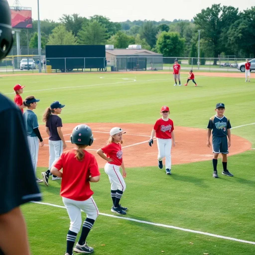 High school baseball practice at Big Rapids
