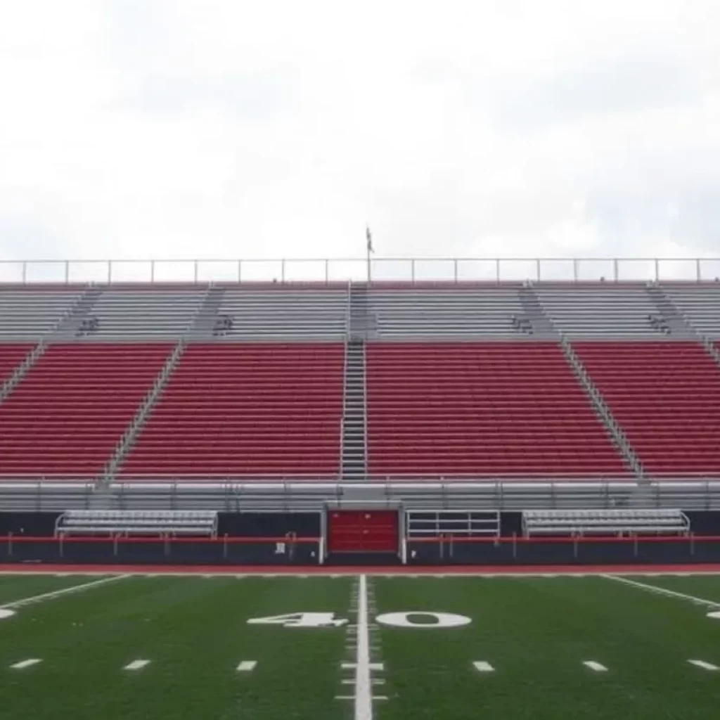 Empty football field at Bishop Montgomery High School