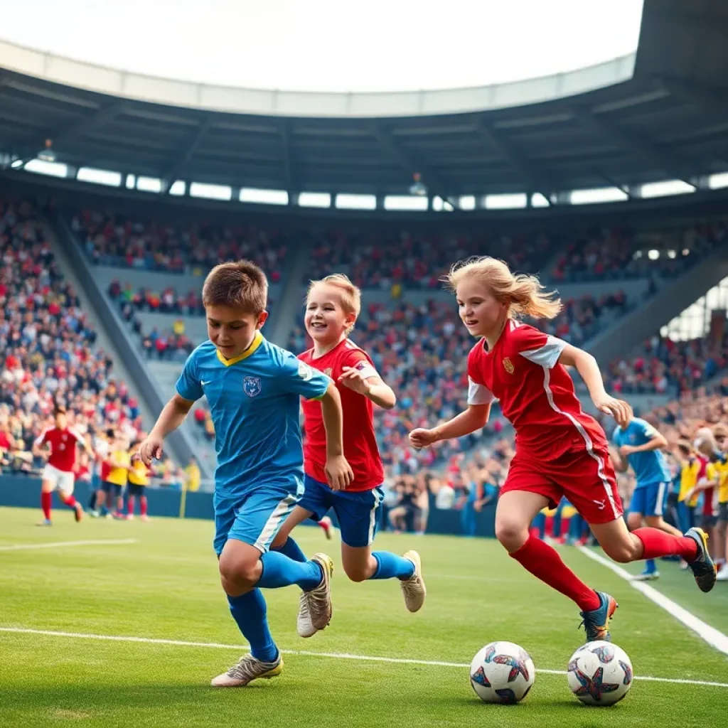 Boys' soccer players from Bloomington High School competing in a match