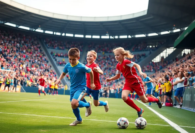 Boys' soccer players from Bloomington High School competing in a match