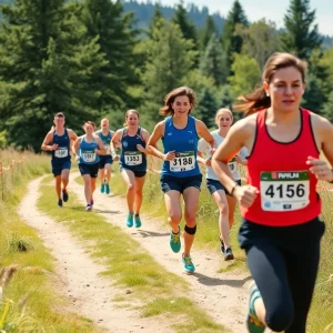 Cross country runners racing at the Stonewall Jackson Invitational