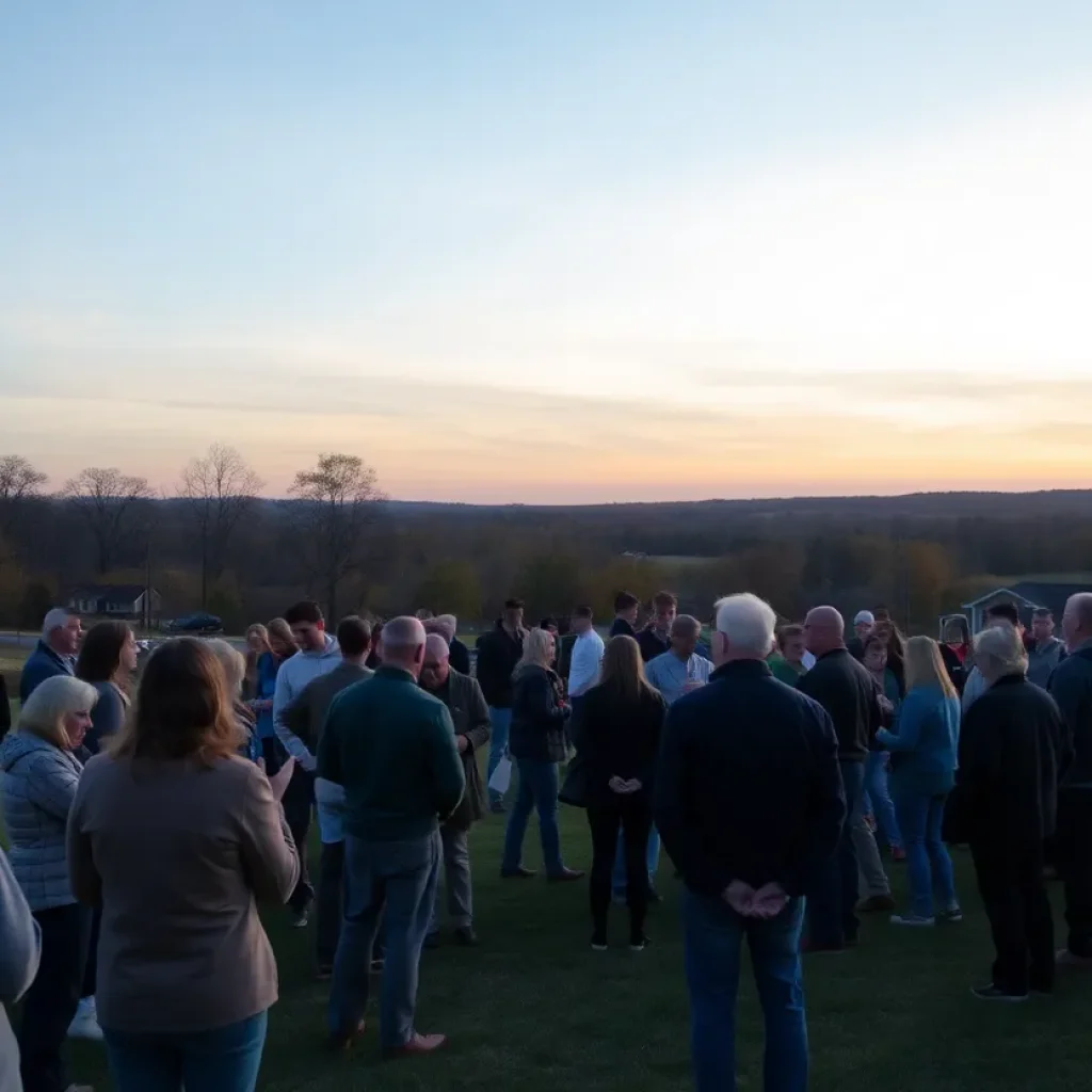 Community members gathered in North Canton showing support