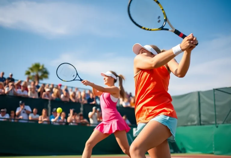 Coronado Islanders Girls Tennis players competing on the court