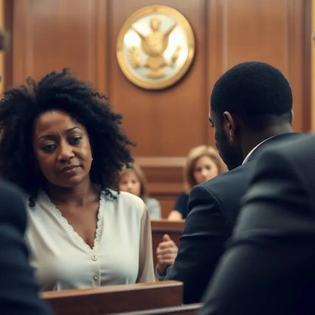 Emotion-filled courtroom during a plea agreement hearing