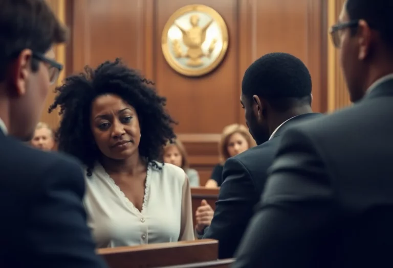 Emotion-filled courtroom during a plea agreement hearing