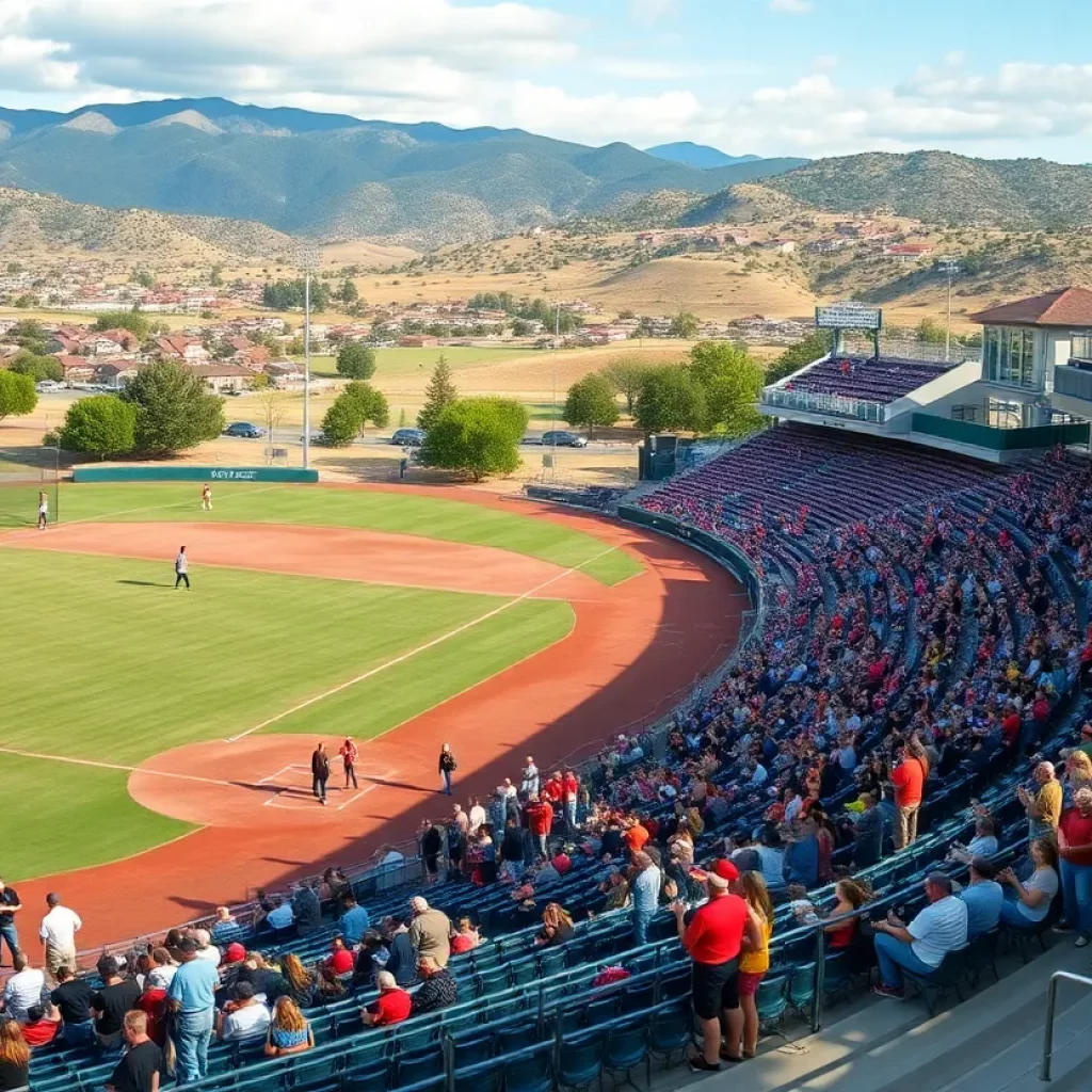Renovated baseball field in Eagle Valley with cheering spectators