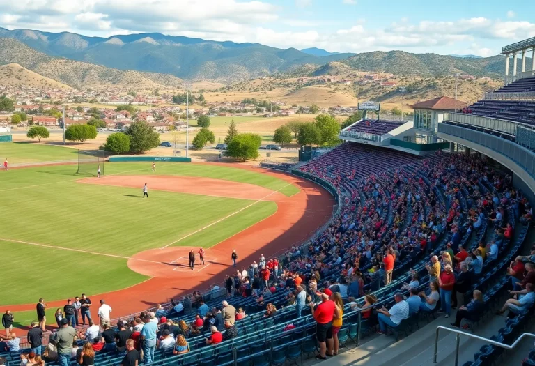 Renovated baseball field in Eagle Valley with cheering spectators