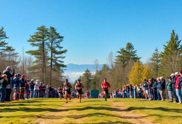 Cross country runners racing during the Eagle Valley Invitational.
