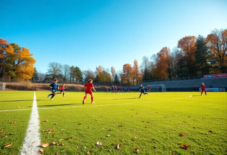 High school soccer players on the field in Fort Collins