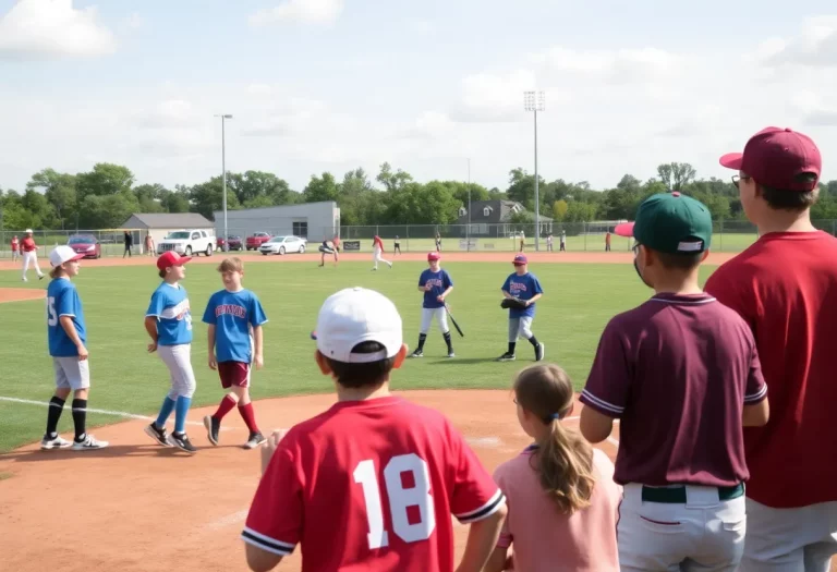 Gibson City Middle School baseball players in action during a game.