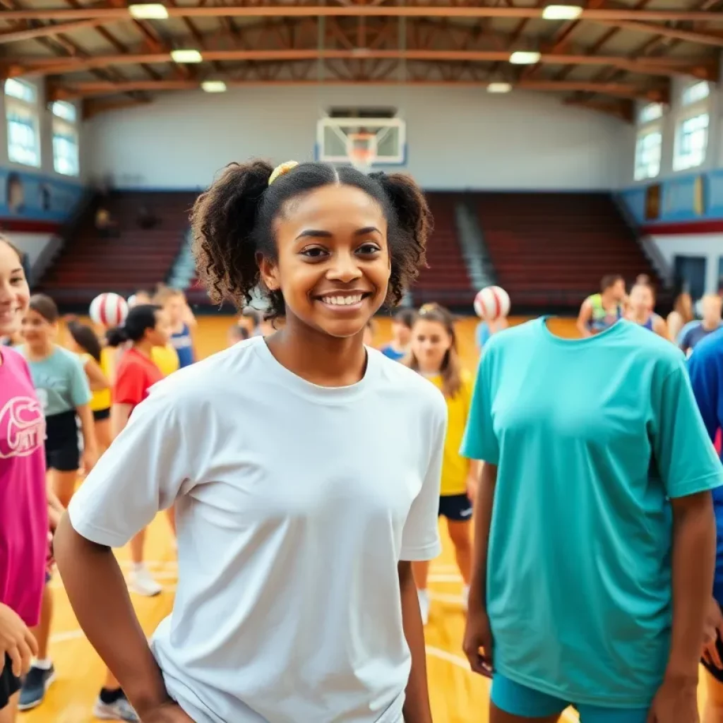 Girls participating in various sports at Pope High School